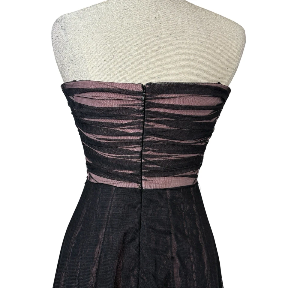 Vestido Y2K Whimsigoth Malla Transparente 10 Hadas Grunge Coqueta Balletcore Negro Rosa Foto 4 de 4