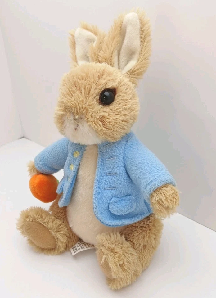 Gund 2021 Peter Rabbit Abrigo Azul Sosteniendo Zanahoria 9" Peluche Juguete Foto 3 de 4