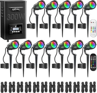12W RGB Color Changing Landscape Lighting Kit with Remote - 12 Pack