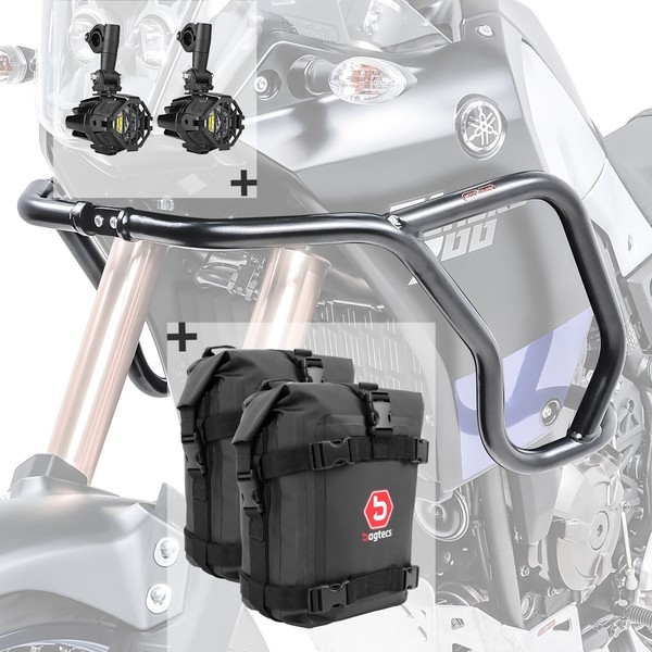 Set SturzbüGel Oben + Scheinwerfer + K3 FüR Yamaha Tenere 700 19-24 Schwarz-image