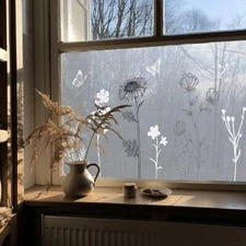 ChicSkin White Frosted Stained Glass Window Film, Modern Decor, 59x15.35"