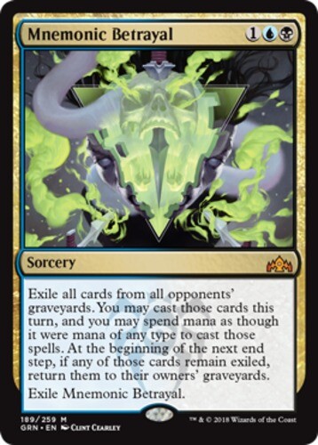 Mnemonic Betrayal 1x FOIL GRN MTG Guilds of Ravnica Mythic MINT blue black Mnemonic Betrayal 1x FOIL GRN MTG Guilds of Ravnica Mythic MINT blue black