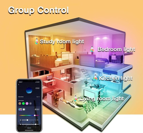 Tuya Smart WiFi Color Changing LED Bulbs - 12 Pack, Works with Alexa & Google - Picture 7 of 9