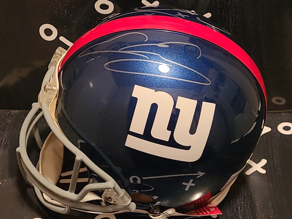 Capacete Proline tamanho completo assinado por Evan Ingram com # 88. Raro assinado em ambos os lados - Imagem 4 de 4