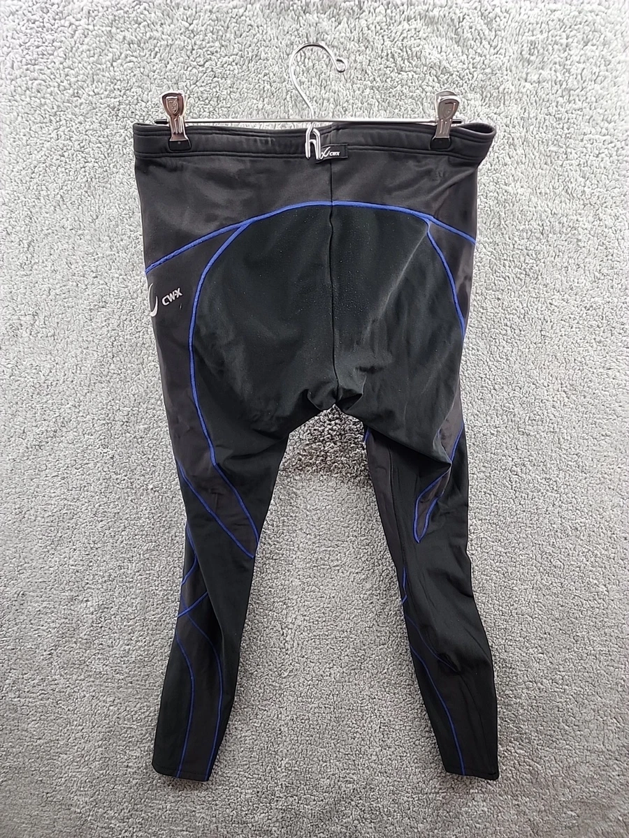 CW-X CWX Black/Blue Spandex COMPRESSION TIGHTS Running Yoga Gym Pants  Women's L