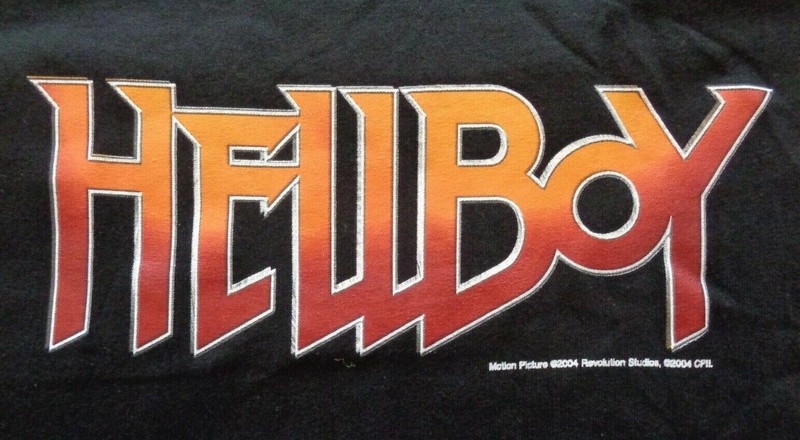 HELLBOY 2004 Original Sony Movie Promo T-Shirt Ron Perlman Guillermo del Toro