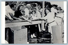 1953 Slumgullion Stand Hobo Day Britt Forest City Iowa IA RPPC Photo Postcard