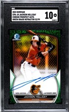 2023 Jackson Holliday Bowman Chrome Prospect Green Grass Refractor Auto SGC 10 