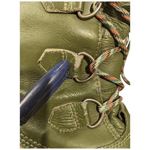 Kids Snow Sorel Boots Green with Fur Size 5 Youth YOOT PAC - Picture 10 of 19