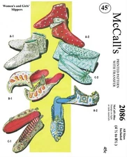 McCALL's 2086 Pattern Slippers Summer SHOES Sandal Zapato Zapatilla 4½ - 8½