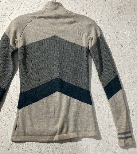 Smartwool Sweater Kids Small Mock Neck Dacono Ski Merino Wool Colorblock Blue - Picture 20 of 20