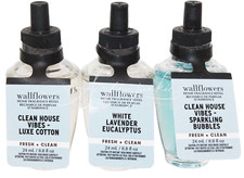 Bath Body Works Fresh Clean Mixed Batch Wallflower Plug Bulb 3pc Refill New