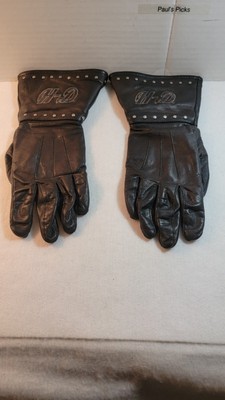  Harley Davidson Leather Womens Ladies Gauntlet Studed Riding Gloves Size Small.