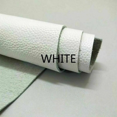 Genuine Real Leather Fabric First Layer Cowhide Hide Cut Scrap Material Cream - Picture 5 of 8