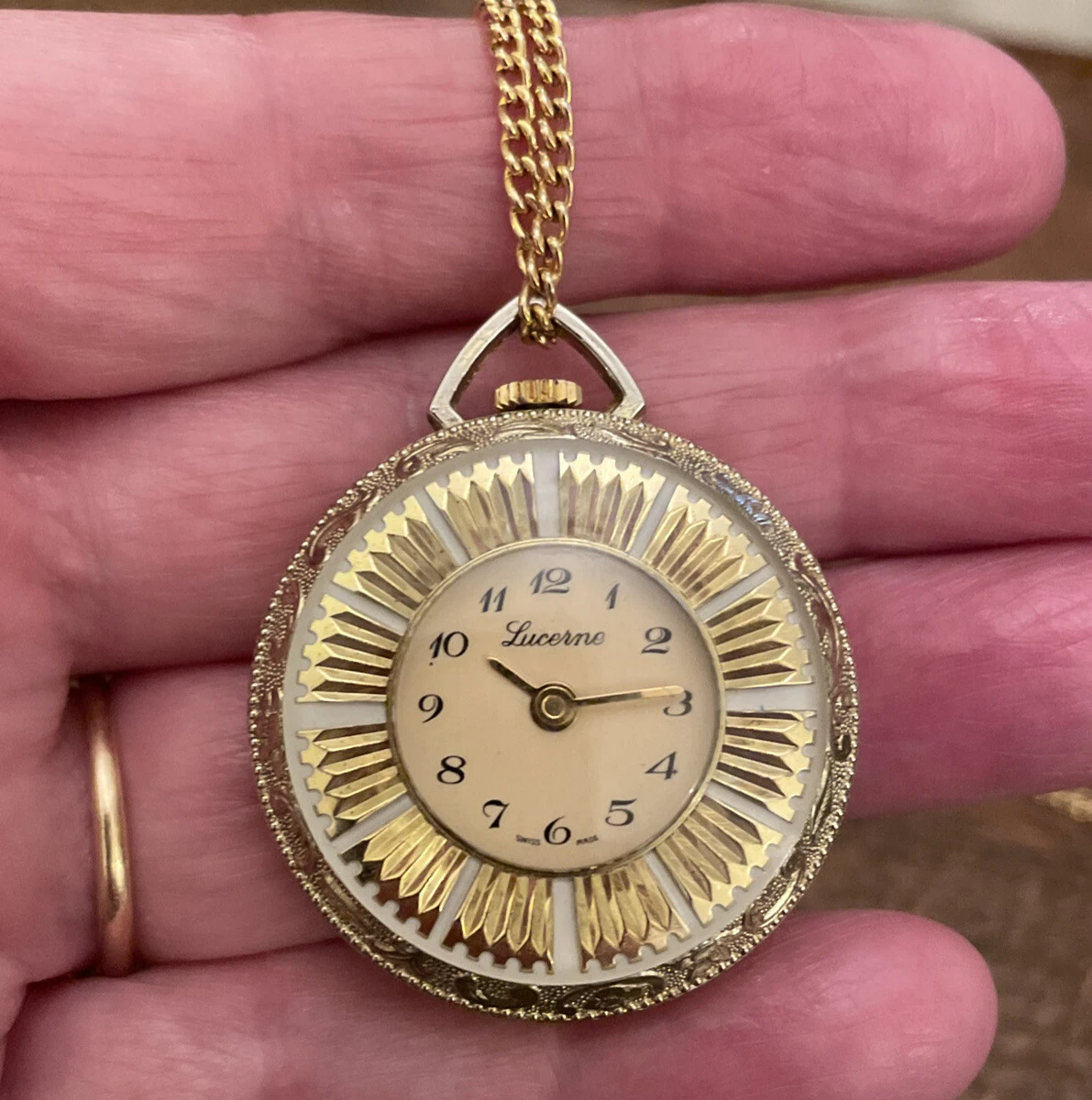 Lucerne swiss made necklace watch sales