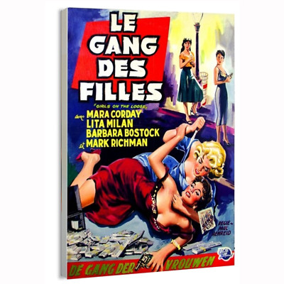 1958 Girls on the Loose (French) Movie Poster or Canvas Home Decor Art Print