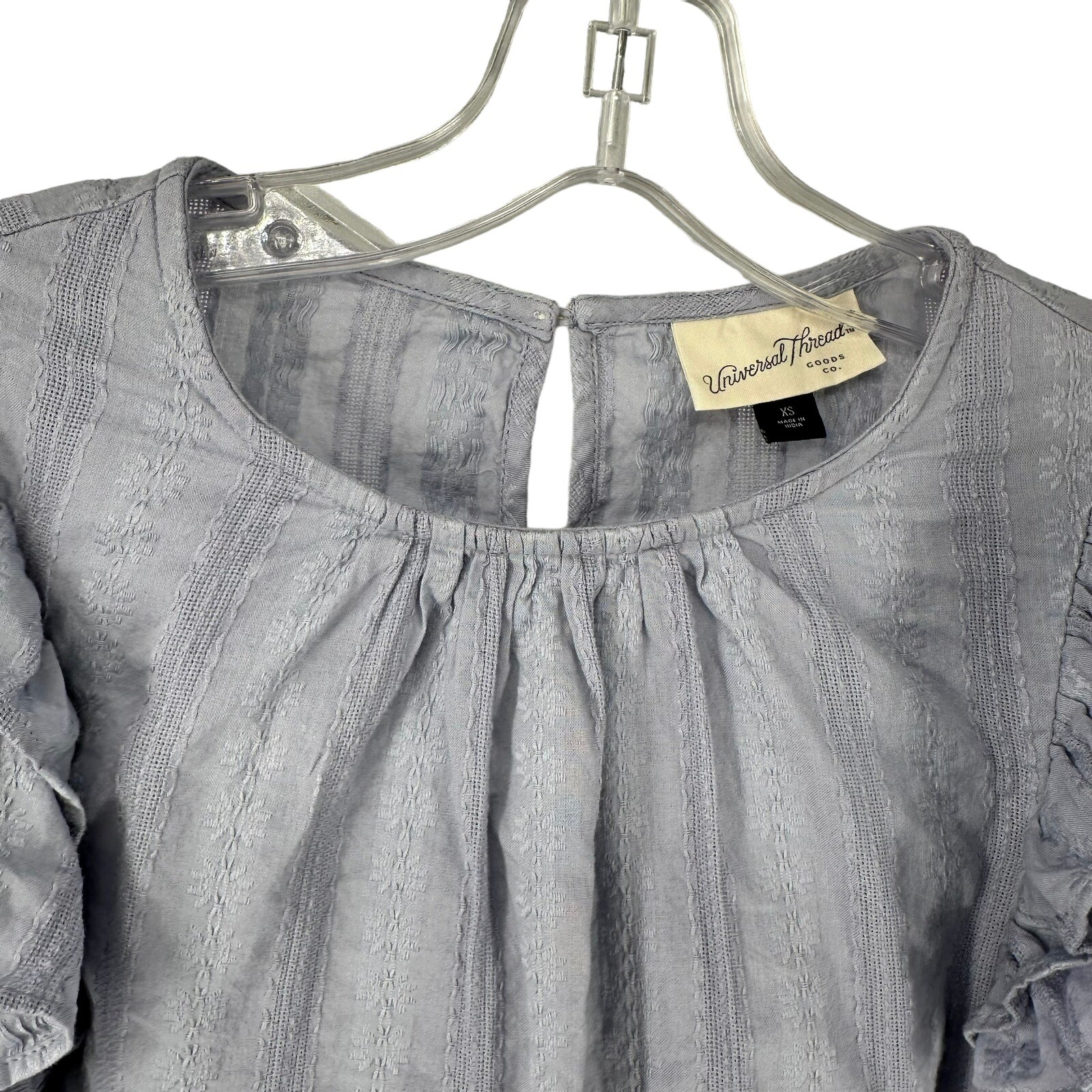 Universal Thread Top Blue Dramatic Double Ruffle … - image 5