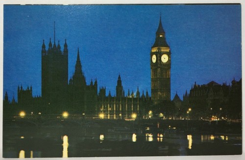 Postal Pan Am Inglaterra Londres Casas del Parlamento Sin Publicar Sin Usar Años 60 - Imagen 2 de 3