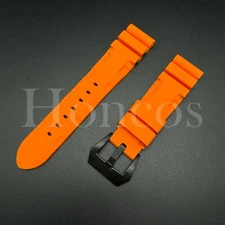 22 24 26 MM Submersible Silicone Rubber Watch Strap Band Fits for Panerai Orange