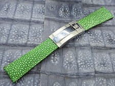 20mm/16mm Polished Stingray Leather Watch Band Bespoke Vintage Exotic Leather