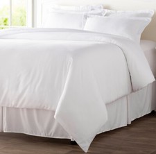 Tektrum Duvet Cover Set 5 Piece 5pc - Super Soft/Durable Fabric - White, Queen