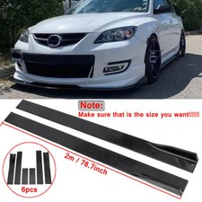 For 2007-2009 Mazda Speed 3 78.7 Side Skirt Extension Splitter Glossy Black