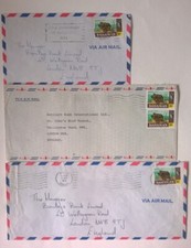 BAHAMAS Nassau 1970s to Barclays Bank, Wellington Road, London Airmail Covers x3