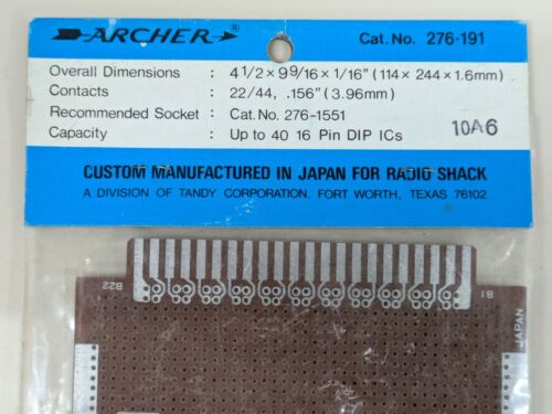 Radio Shack Archer Plug-in Circuit Board #276-191 Zig-Zag Format 4.5"x9.5"x1/16" - Picture 3 of 4