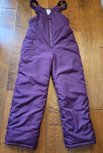 OSHKOSH B'GOSH Purple Heart Snow Ski Bib Pants Overall Girls Size 10 Winter Kids - Picture 2 of 14