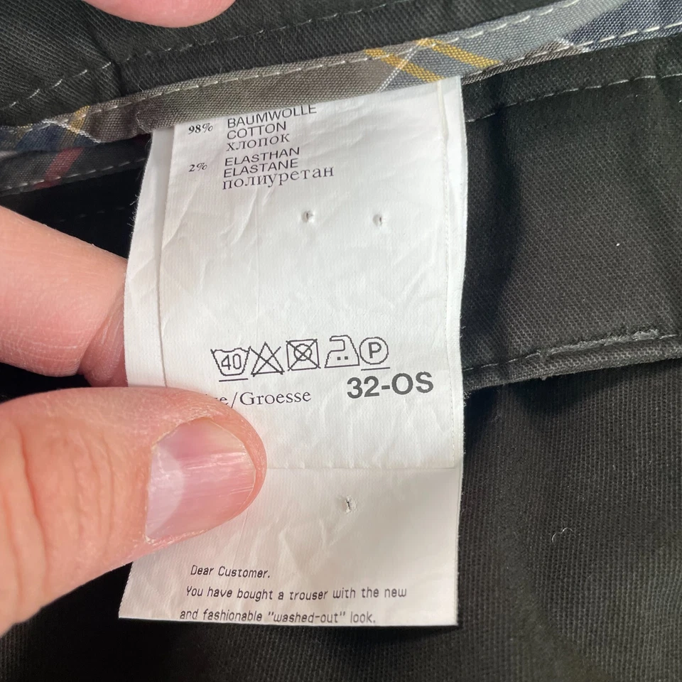 Barbour Trouser Pants Men 32x31 Olive Green Straight Leg Pleated 9468 NWOT $198 - Image 4 of 4