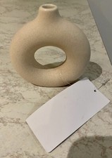 H&M Home Small, ring-shaped stoneware vase - 10cm - Brand New