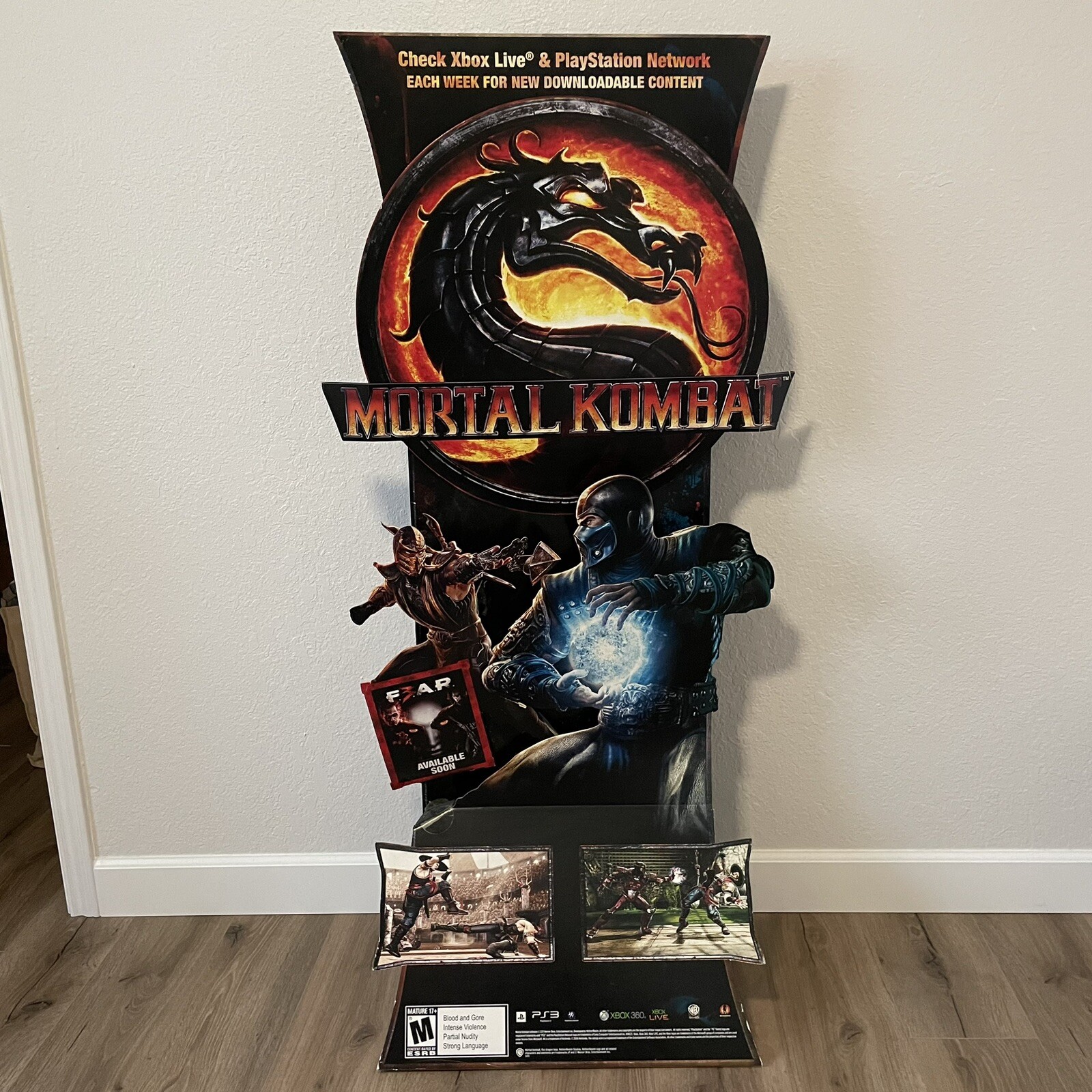 Mortal Kombat STANDEE DISPLAY PS3 xbox 360 Scorpion SubZero eBay