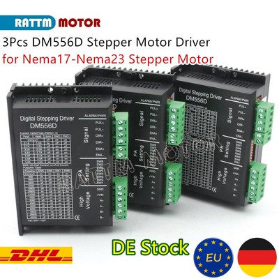 【Ger】3Pcs DM556D 24-50VDC 5.6A 256 microstep NEMA23 digital stepper motor Driver