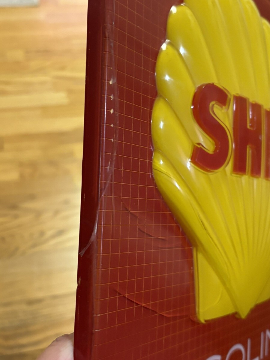 Shell Oil Gasoline Pump Sign Embossed 12