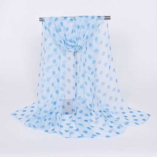 Chiffon Polka Dot Scarf Multifunctional Beach Scarves Soft Thin Hijab Wrap New* - Picture 10 of 25