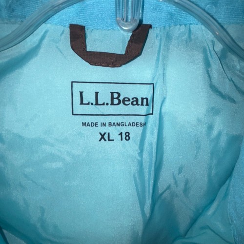 LL BEAN GIRLS XL GOOSE DOWN ZIP UP PUFFER VEST BROWN/TURQUOISE - Picture 3 of 6