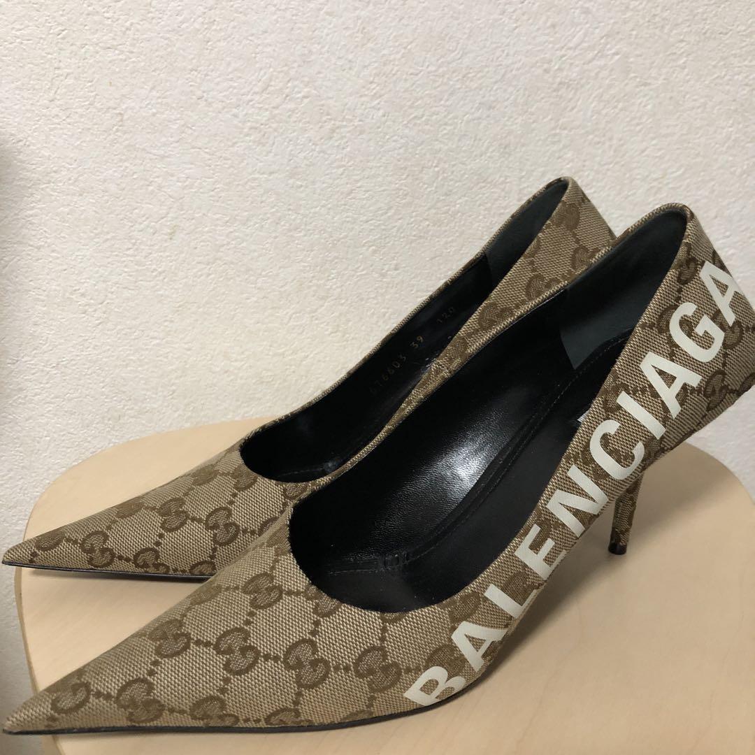 未使用　GUCCI　BALENCIAGA　コラボ　パンプス　フラワー　36 GUCCI BALENCIAGA グッチ×バレンシアガ 靴 パンプス ザ