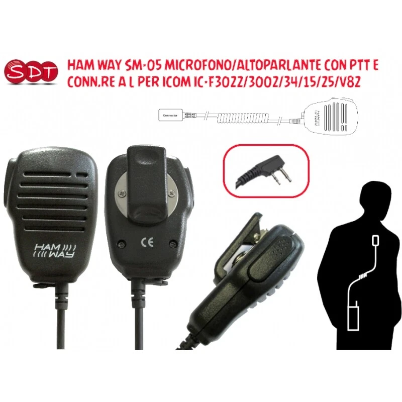 F-14IC MICROFONO ALTAVOZ PARA ICOM CON CONECTOR EN ANGULO DE 90º
