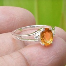 Citrine Gemstone 925 Sterling Silver Statement Women Ring Christmas Gift B-110