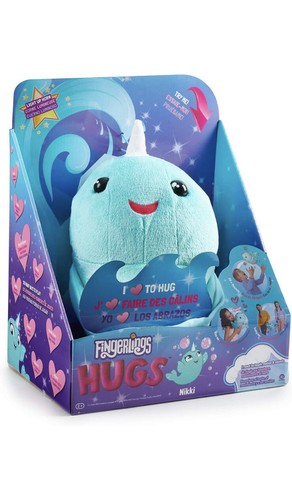 WowWee Fingerlings Hugs - Nikki (Blue Glitter) - Interactive Plush Narwhal - 第 2/5 張圖片