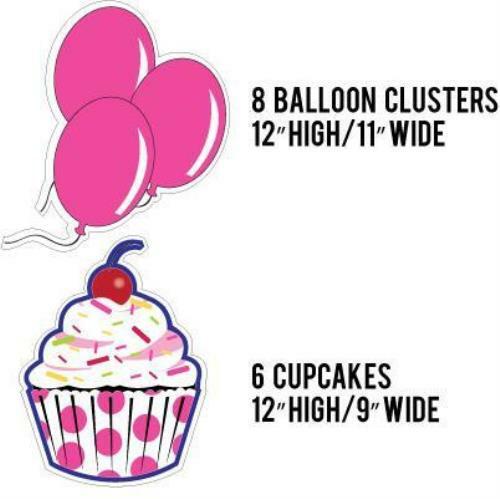 Jalons De Chemin Pour Fête D'anniversaire Fille - Chiffres Bougies, Gâteau, Ballons - LIVRAISON GRATUITE 🎉