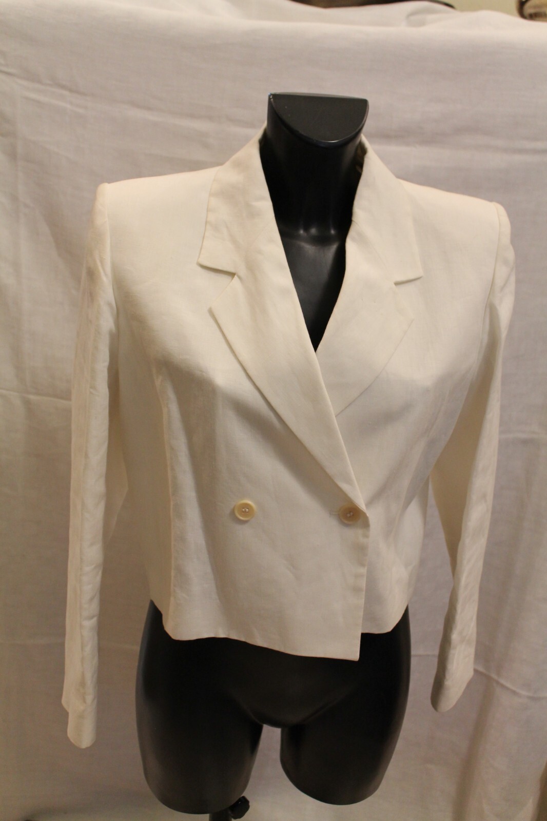SAINT LAURENT Giacca donna lino bianco Yves S. Laurent taglia 46