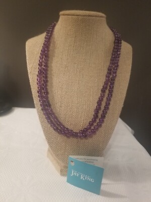 Jay King Doppelstrang lila Amethyst Halskette Sterling Verschluss Minenfund