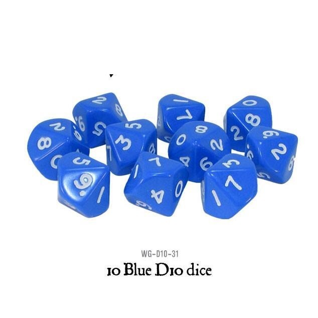 Набор кубиков Warlord Games 10 Blue D10 WG-D10-31