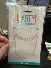 Pink "IT'S A GIRL" Bunting Cake Topper 1 Pc - Perfect for Girl's Baby Shower