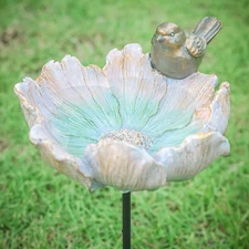 Bird Baths for Outdoors Antique Outdoor Garden Bird Bath Resin Birdbath Bowl