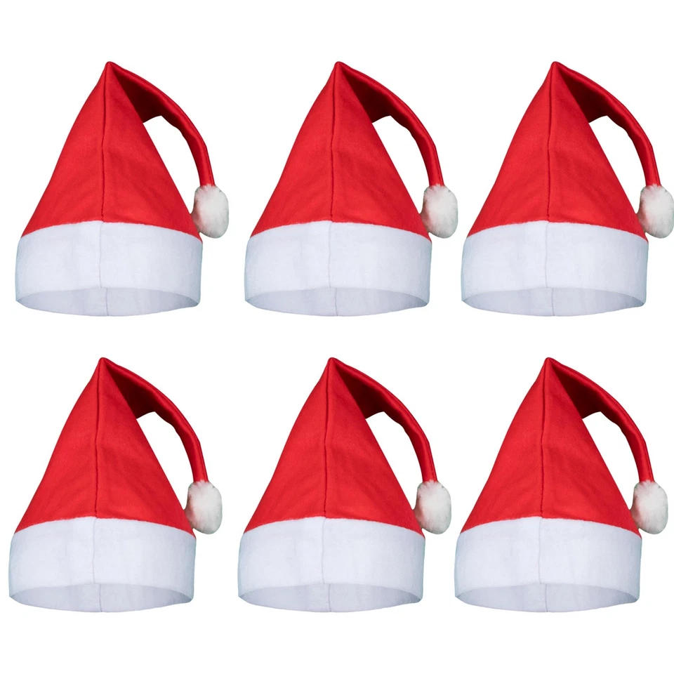 A2Z 6 Paquete Navidad Santa Sombrero Pom Papá Noel Gorro Elegante Festivo - Imagen 1 de 1