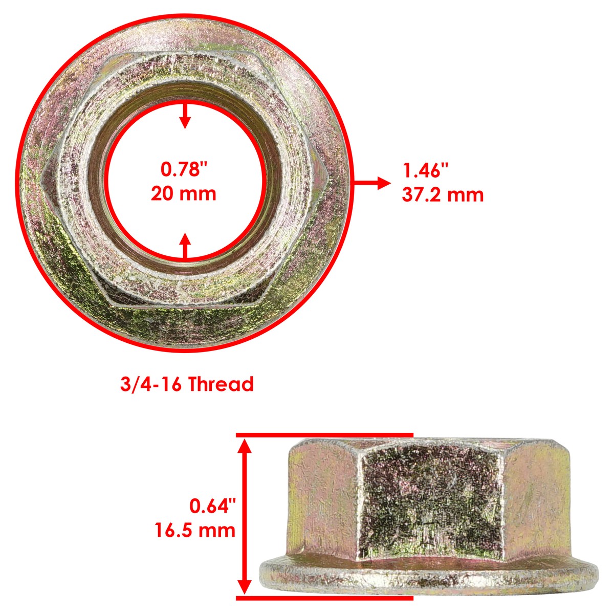 912-3018 712-3018 HG-50863 Deck Spindle Blade Nut for MTD Cub