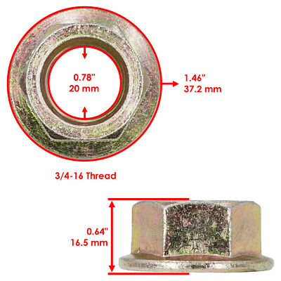 712-0417 Spindle Blade Nut 4-Pack – Hex Flanged 5/8''-18 For Cub Cadet, MTD, Toro, Troy-Bilt, White Zero Turn Mowers – Replaces 753-05549, 912-0417A