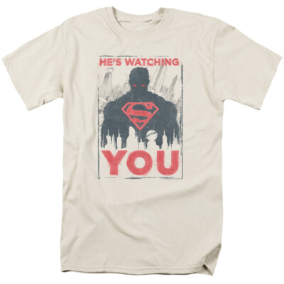 SUPERMAN HES WATCHING YOU Licensed Adult Men's Graphic Tee Shirt SM-3XL